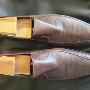 Bruno Magli Men's Brown Leather Slip-On Dress Shoes 10.5